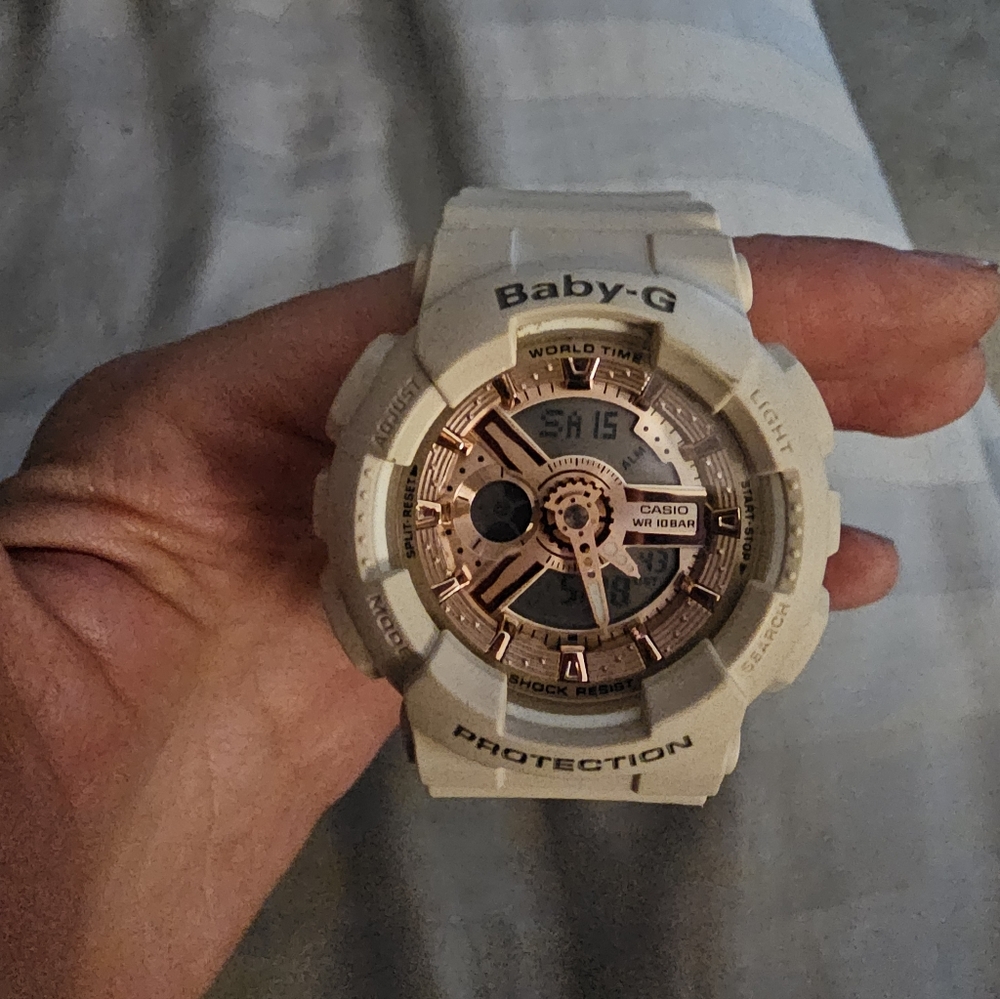 Caiso Baby-G Shock Light Pink and Rose Gold Watch